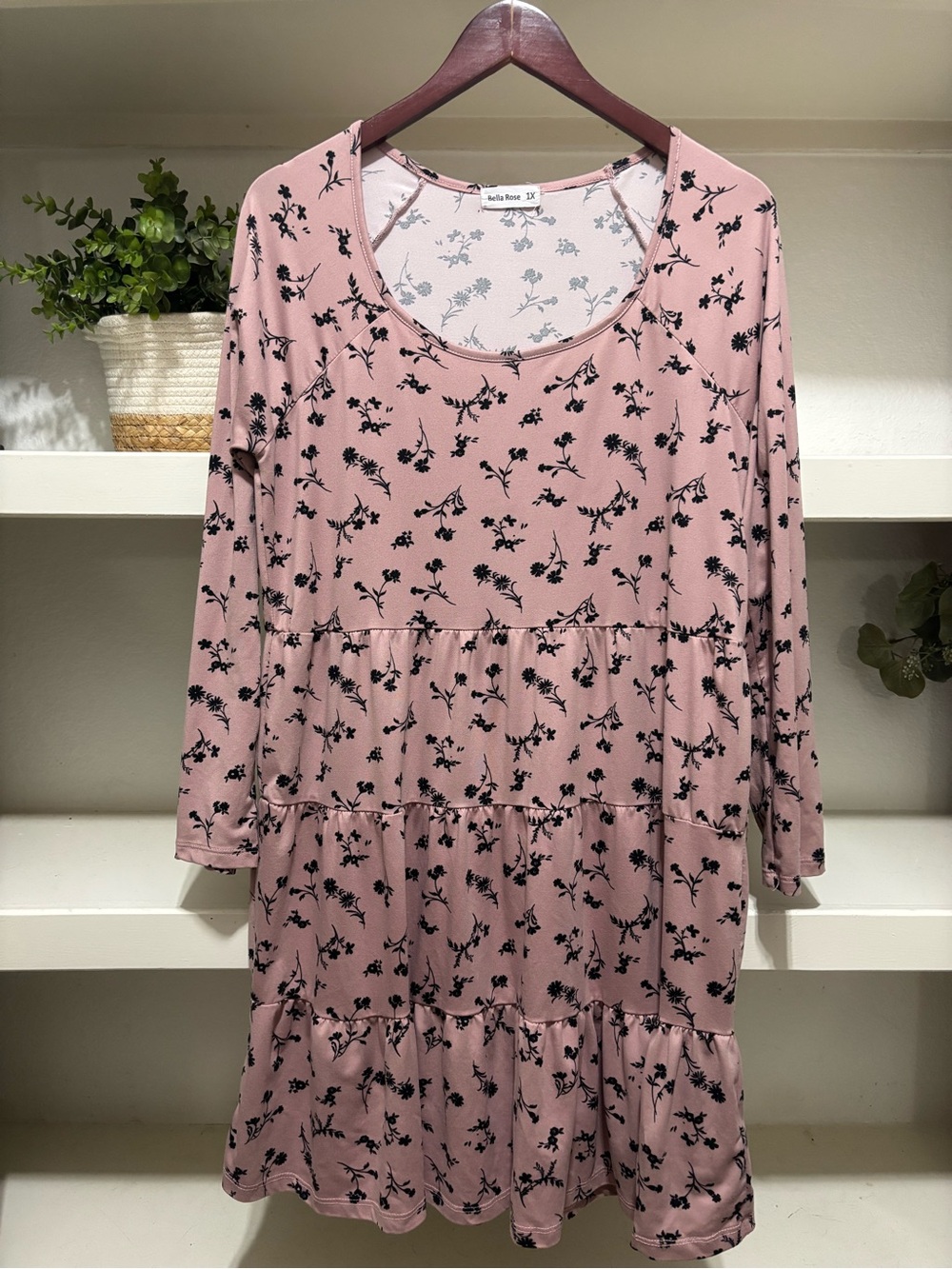 Bella Flora Pink Floral Tiered Dress